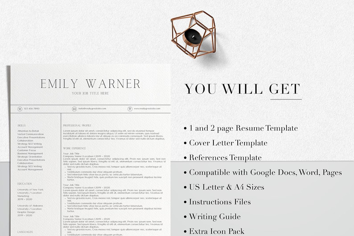 Minimalist Resume Canva Template, a Resume Template by LucaTheme (Photo 7 of 9)