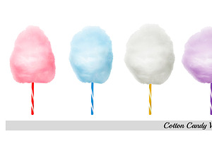 Colorful cotton candies on sticks, a Food Illustration by ecco