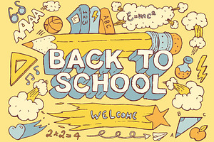 Back to school background, an Education Illustration by TheMountBirdStudio