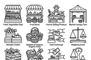 42 Farmers Market Icon Set, an Outline Icon by adenpinkstore (Thumbnail 2 of 11)