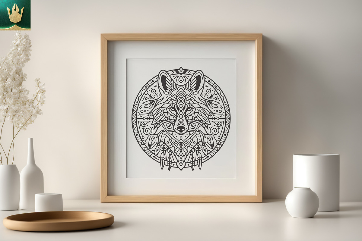 Mandala V1 | Tribal Wolf Art, an Animal Illustration by pixaroma (Photo 2 of 10)