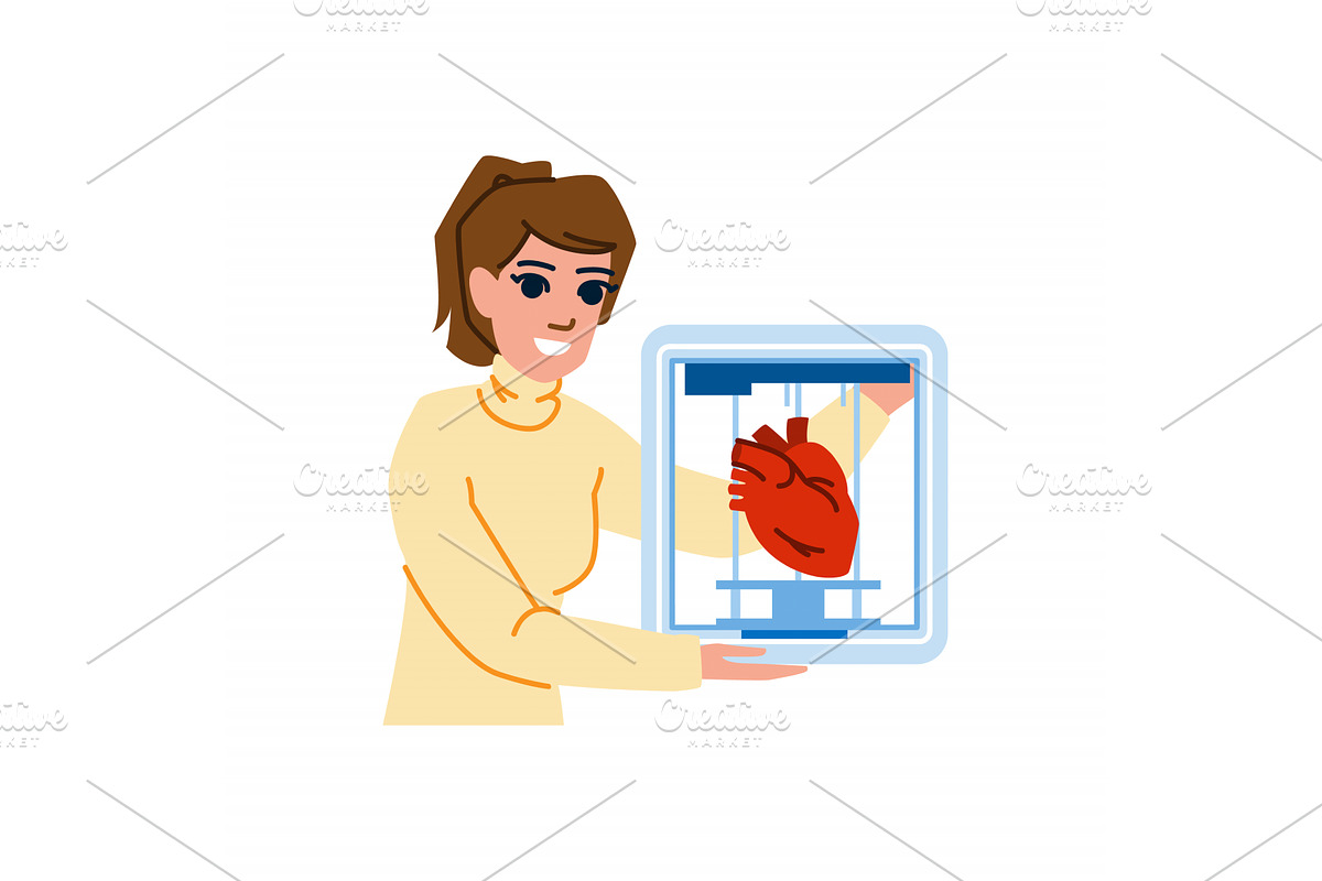 Doctor holding 3d bioprinter, a Healthcare Illustration by pikepicture