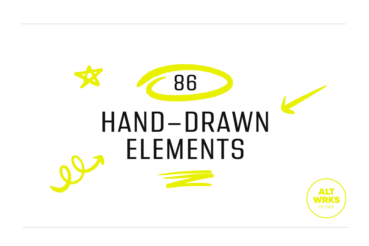 Drawn - 86 Hand-Drawn Elements, an Object Graphic by AltWrks (Photo 3 of 7)