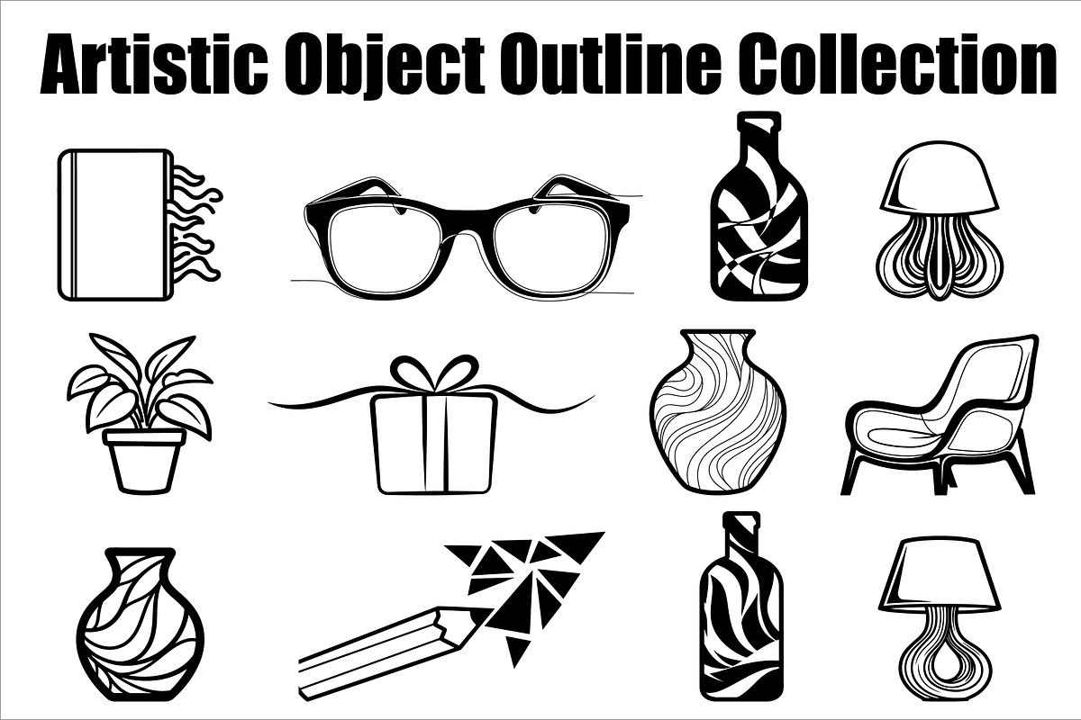 Artistic Object Outline Collection, an Illustration by musafir_fashion (Photo 1 of 13)
