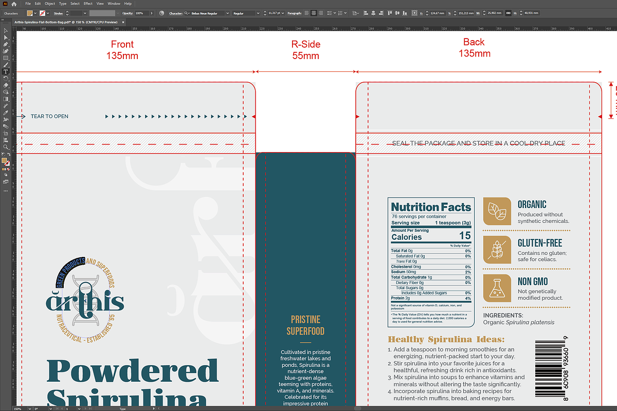 Arthis Spirulina Packaging Templates, a Marketing Template by fisihsani (Photo 5 of 8)