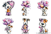 Valentine Cat and Dog Girl Clipart, an Illustration by CraftArtStudio (Thumbnail 2 of 6)