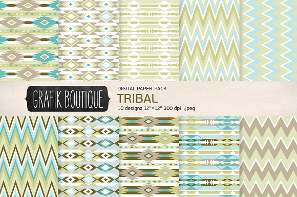 Tribal pattern olive preview 6
