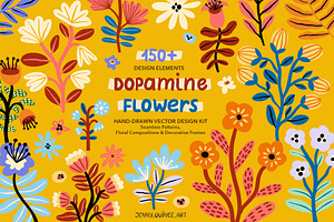Dopamine Flowers – Vector Design Kit, a Decorative Illustration by Jenny Quince