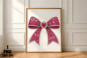 Rhinestone Valentines Bow Png, an Illustration by Daily.Designs (Thumbnail 5 of 5)