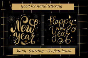 New Year Glitter Procreate Brushes