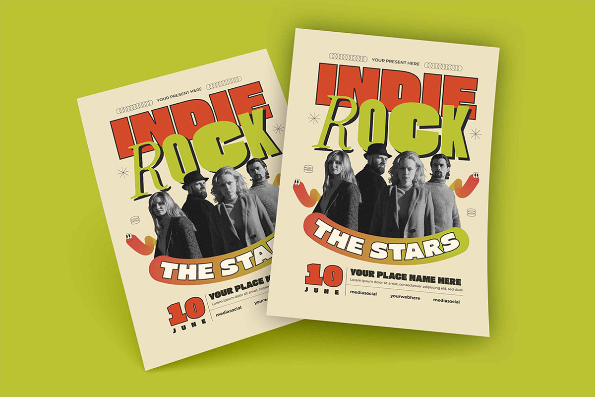Indie Rock Music Party Flyer, a Flyer Template by megarez (Photo 2 of 3)