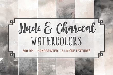 Nude & Charcoal Watercolors