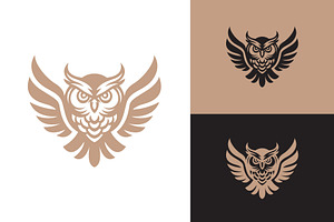 Luxury Flying Owl Nocturnal Logo, a Branding & Logo Template by funpixel