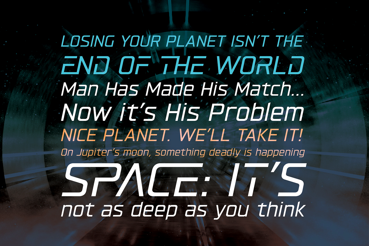 Hyperspace Race Italic sci-fi font preview 2