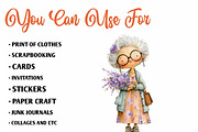 Summer Funny Grandma Clipart, an Illustration by CreationArt (Thumbnail 2 of 7)