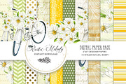 DAISY DIGITAL PAPER PACK, a Pattern Graphic by rusticmelody (Thumbnail 1 of 2)