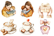 Watercolor Mothers Day ClipArt, a Seasonal Illustration by CitraGraphics (Thumbnail 4 of 4)