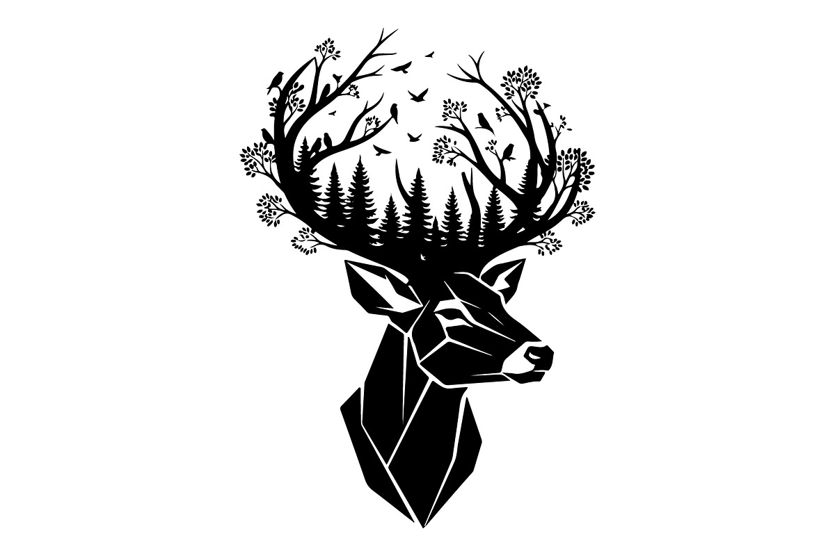 Deer Antler Silhouette Bundle, an Object Illustration by yasushie (Photo 16 of 31)