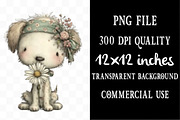 Whimsical Spring Dogs Clipart, an Illustration by Designking (Thumbnail 5 of 5)