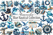Watercolor Blue Nautical Collection, an Illustration by Libby Wishes (Thumbnail 1 of 7)