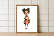 Whimsical Valentine Girl Clipart, an Illustration by Watercolor design (Thumbnail 5 of 6)