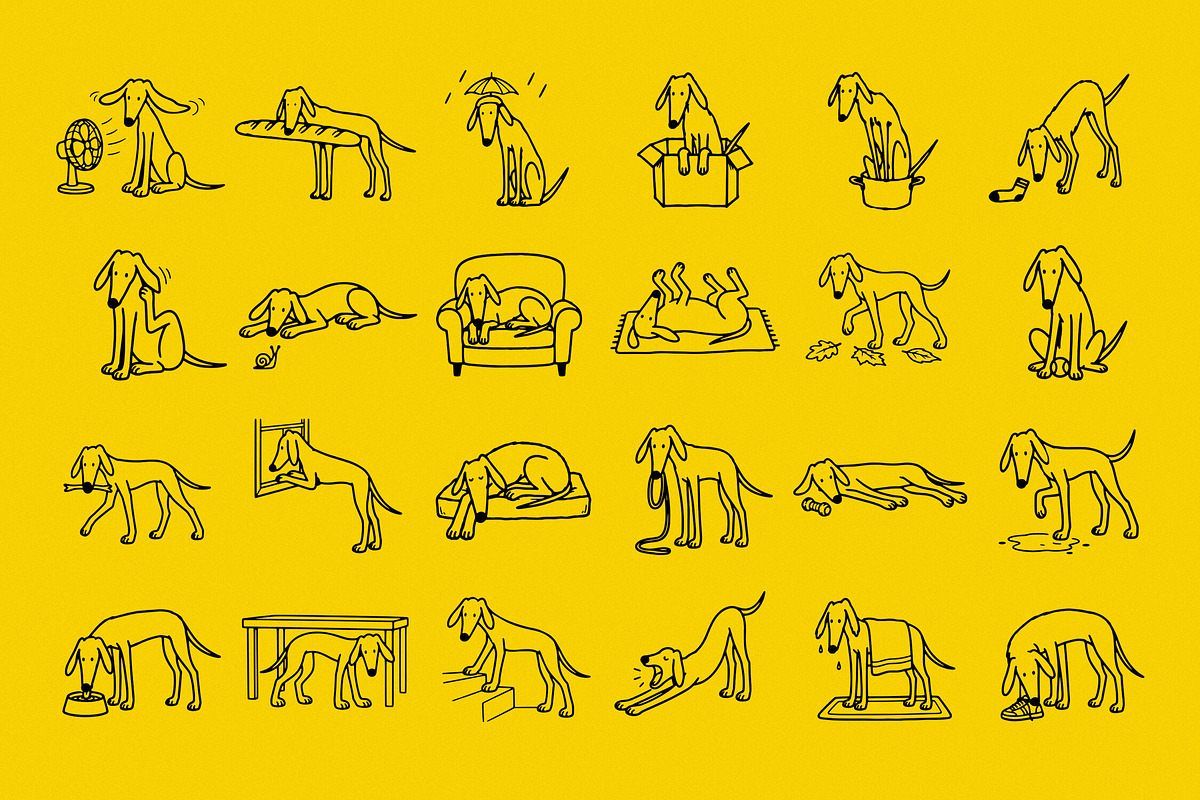 Lanky Days Pack: Dog Illustrations, an Object Graphic by Design Squad