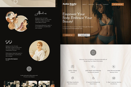 Body Contour Canva Website Template, a Landing Page Template by Kromatic Design Studio