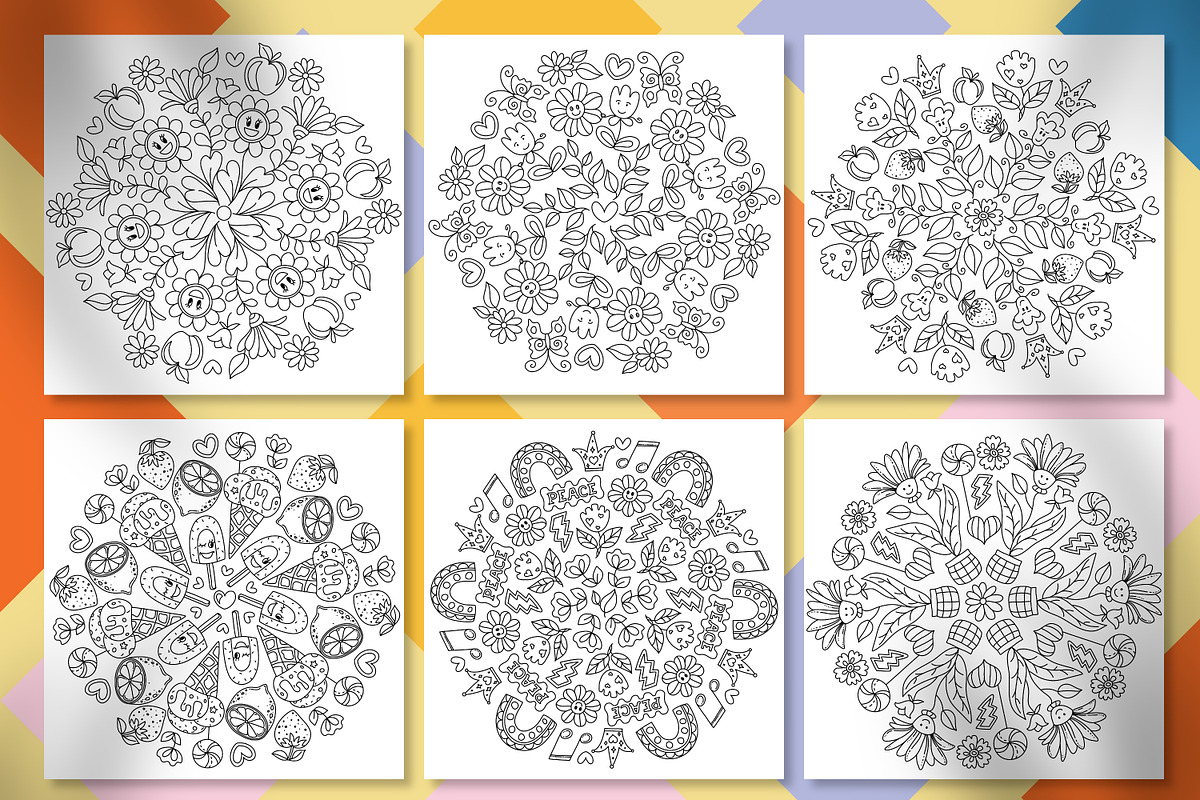 Groovy Coloring Pages Bundle, an Illustration by ChristinaDesigns (Photo 9 of 10)