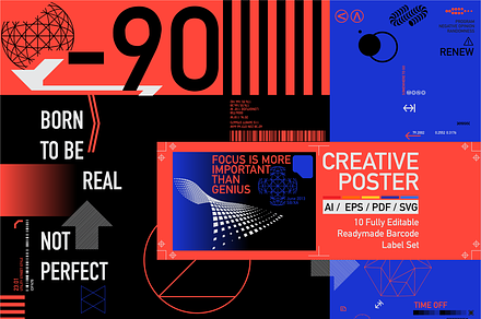 CREATIVE POSTER SET, a Work Illustration by NoSpoon Design