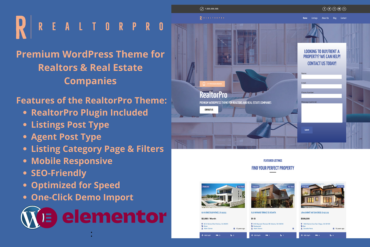 RealtorPro - Premium WordPress Theme, a WordPress Template by MapilitMedia Inc. (Photo 1 of 2)