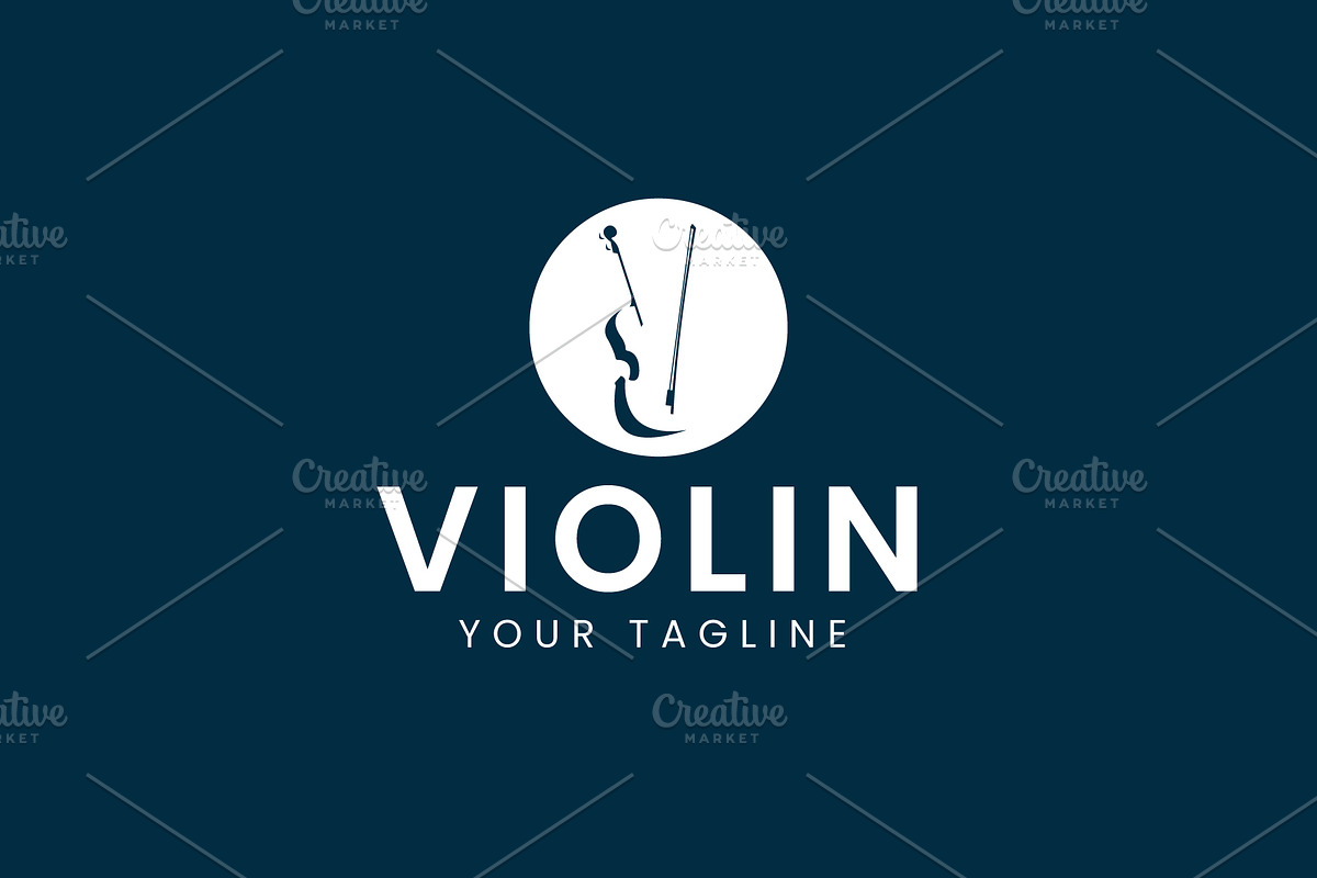 violin logo vector icon illustration, a Branding & Logo Template by Dyn Studio