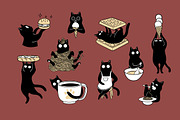 Hungry Black Cats Collection, an Illustration by helenreveur (Thumbnail 2 of 5)