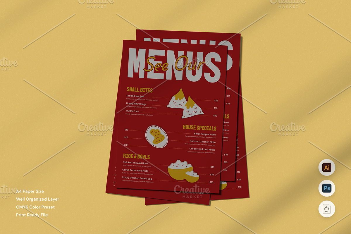 See Our Menus, a Poster Template by Izdihaar_Studio (Photo 1 of 3)