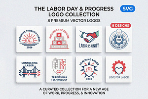 Labor Day Progress Logo Collection