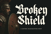 Broken Shield a Gothic Blackletter, a Blackletter Font by Blankids Studio (Thumbnail 1 of 12)