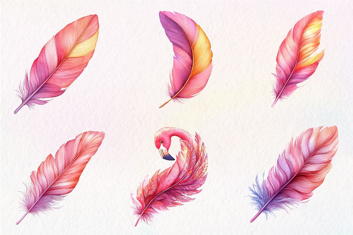 Feathers of Style, Flamingo Feathers, an Illustration by CreationArt (Photo 5 of 5)