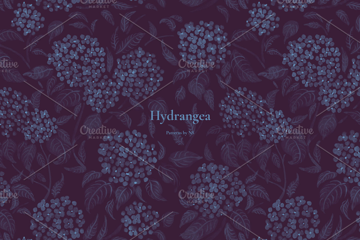 Hydrangea Pattern Collection, a Pattern Graphic by Note And Silence (Photo 6 of 7)