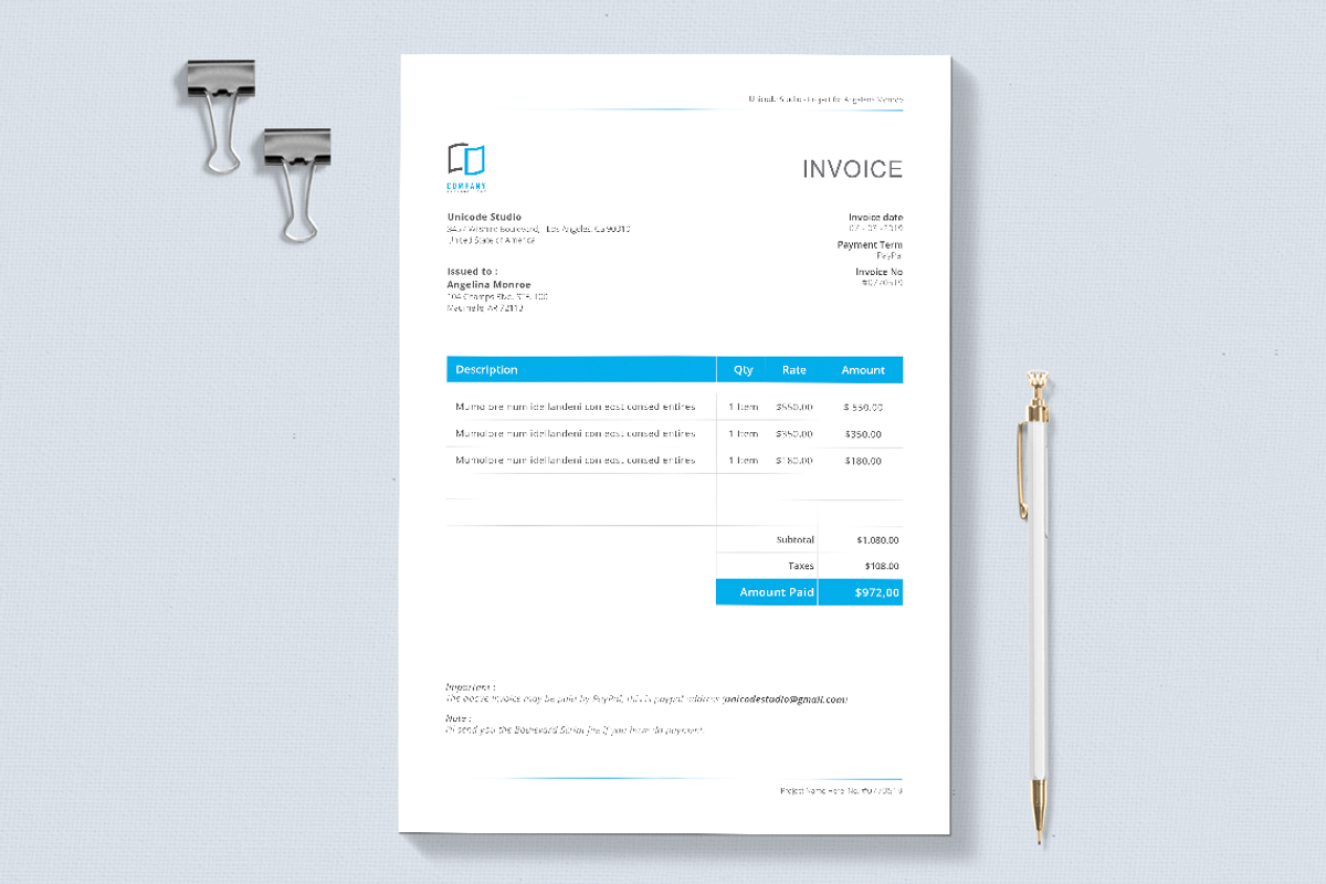 Invoice Template, a Resume Template by UnicodeID (Photo 3 of 3)