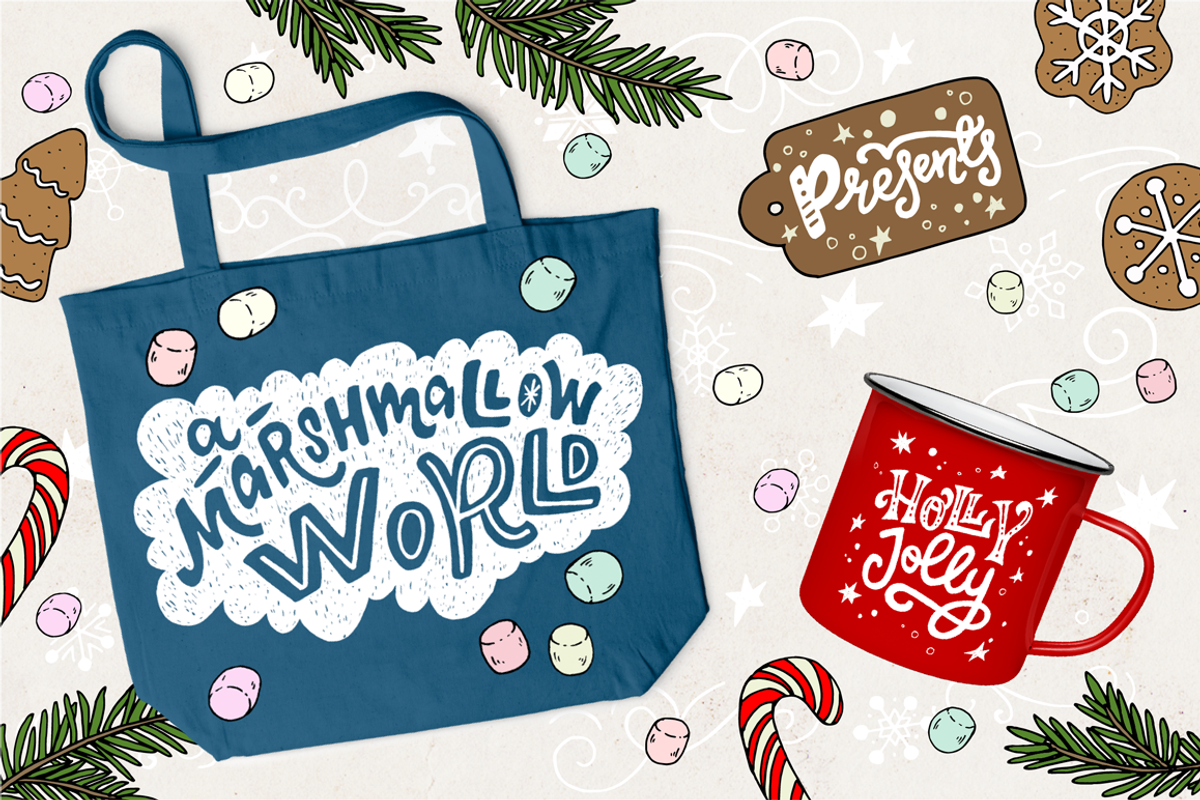 Cozy Christmas Lettering & Clipart, a Seasonal Illustration by Sketchetarian (Photo 5 of 10)