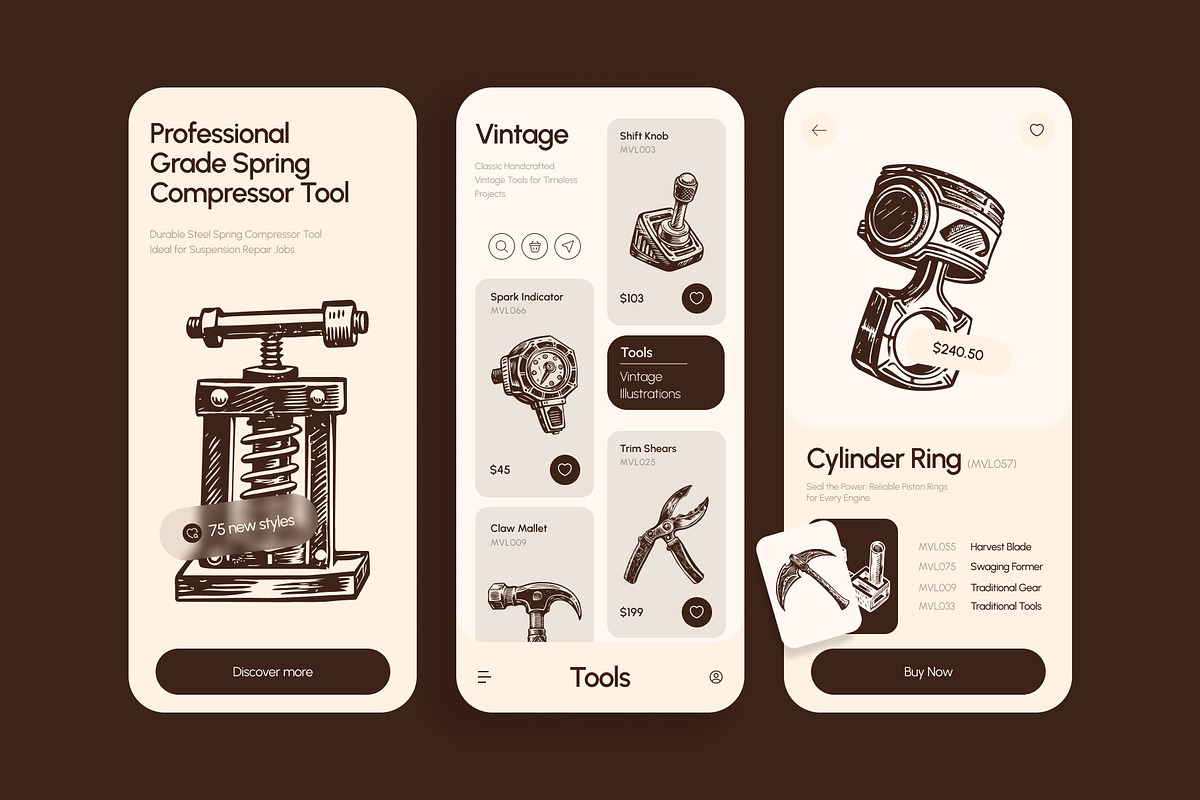 Vintage Tools Illustration Set, an Object Illustration by Prosymbols (Photo 4 of 8)