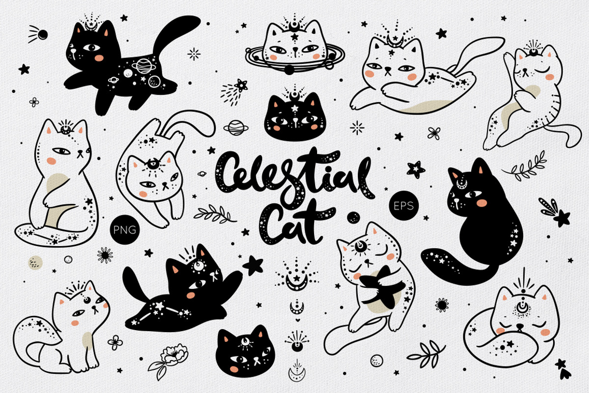Celestial Cat illustration, an Animal Illustration by Magic & Dreams (Photo 1 of 3)