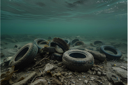 Underwater environmental pollution, an Industrial Photo by Ylivdesign