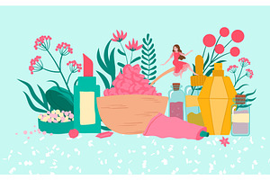 Organic cosmetics with plants