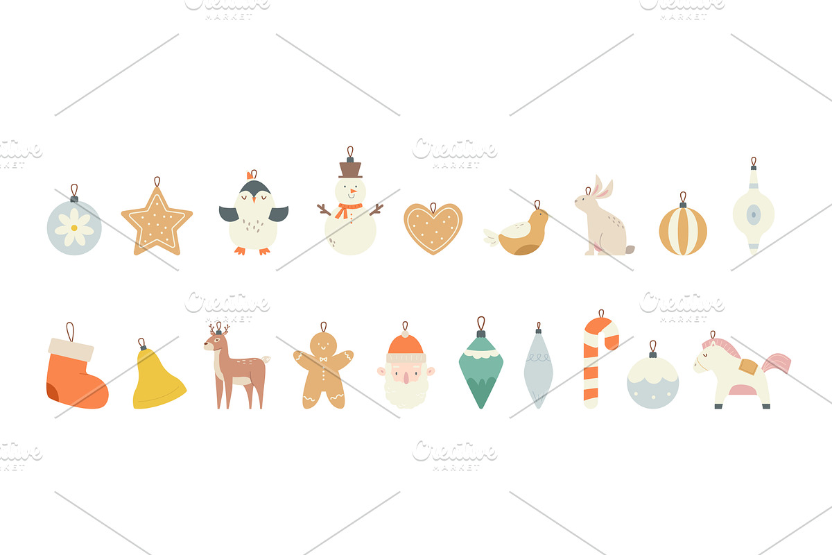 Christmas toys clipart. Isolated new, an Object Illustration by Valerie Bodnar