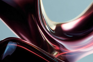 Abstract flowing waves of glossy magenta liquid merging and reflecting various, a Photo by Studio ANNA