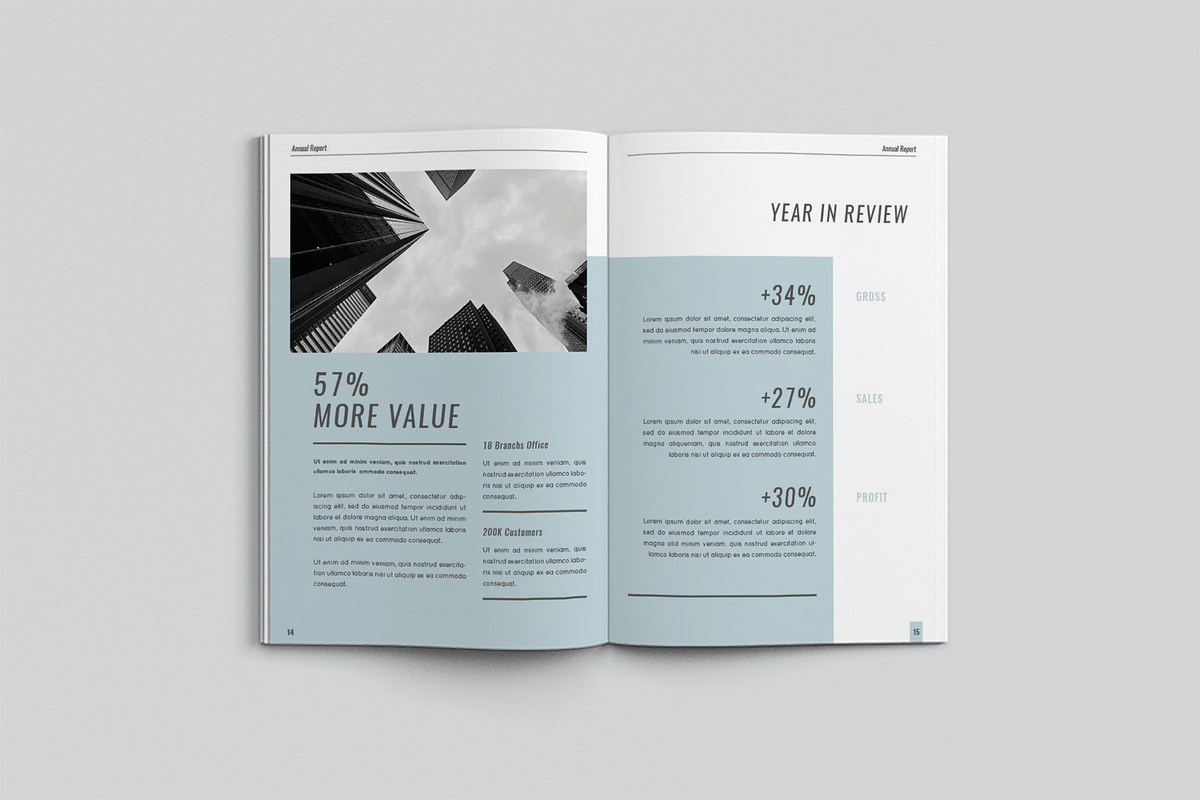 Annual Report Magazine, a Magazine Template by AQR Studio