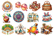 Bohemian Summer Clipart, an Illustration by Dream Creation (Thumbnail 3 of 4)
