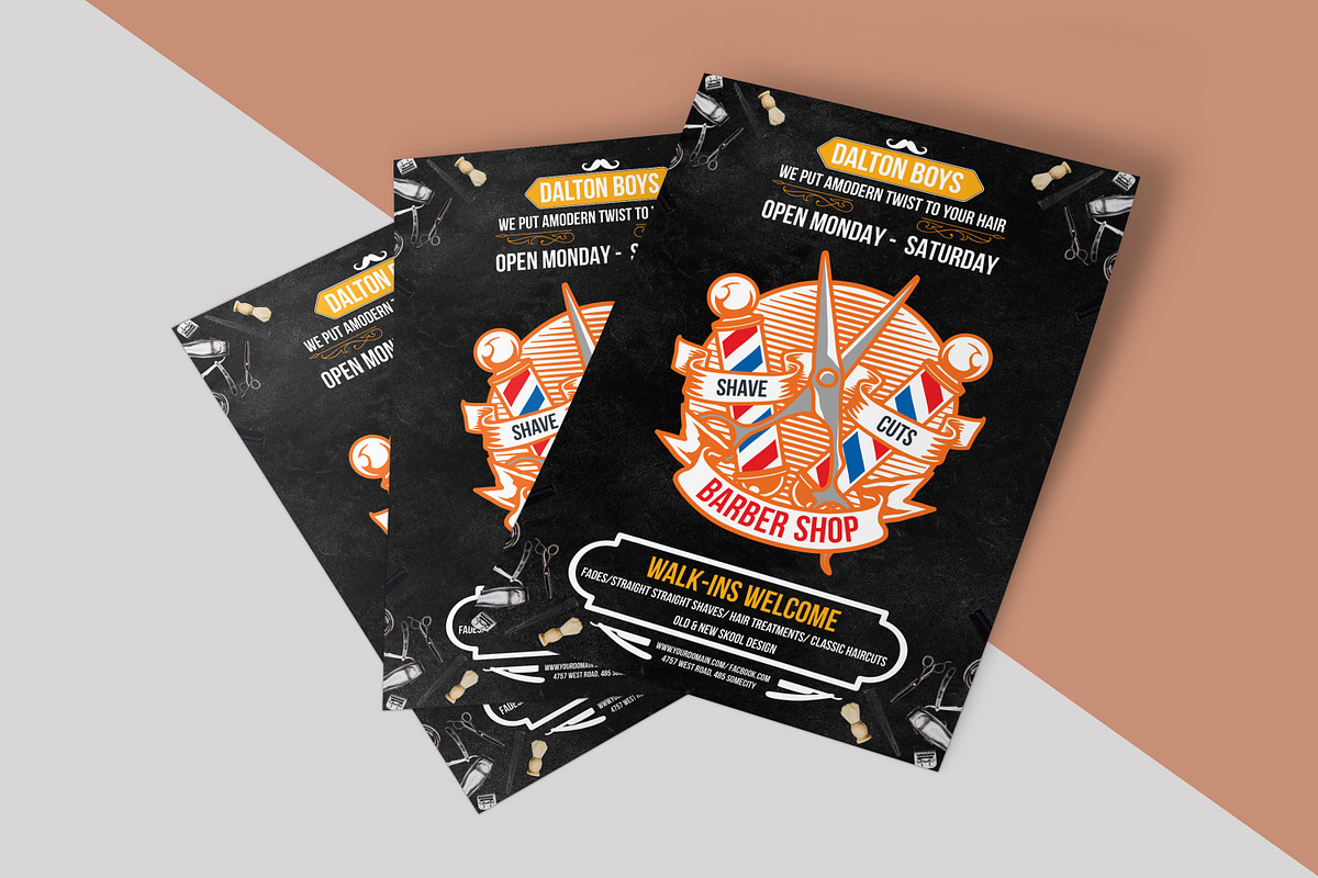 Barber Shop Flyer Template, a Flyer Template by Ultimate Template Shop (Photo 5 of 6)