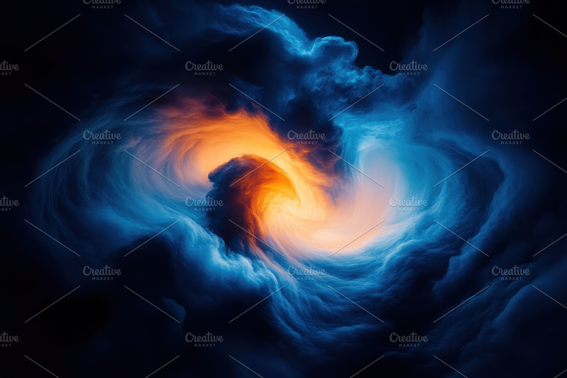 Swirling abstract cloud of blue and, a Photo by Iftikhar Alam
