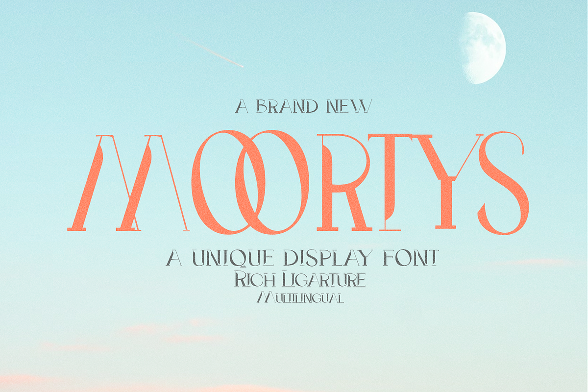 Moortys - Unique Display Font, a Serif Font by Mofr 24 (Photo 1 of 8)